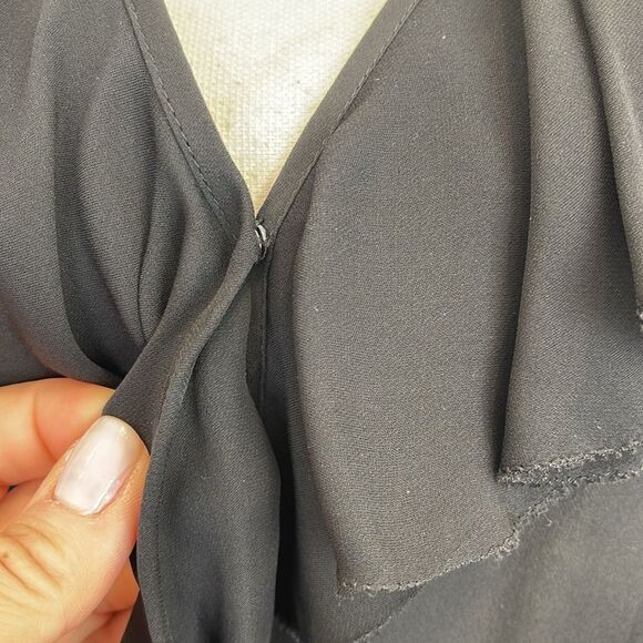 Ruffle Trim JOIE Silk Blouse with elastic waist - Picture 3 of 7